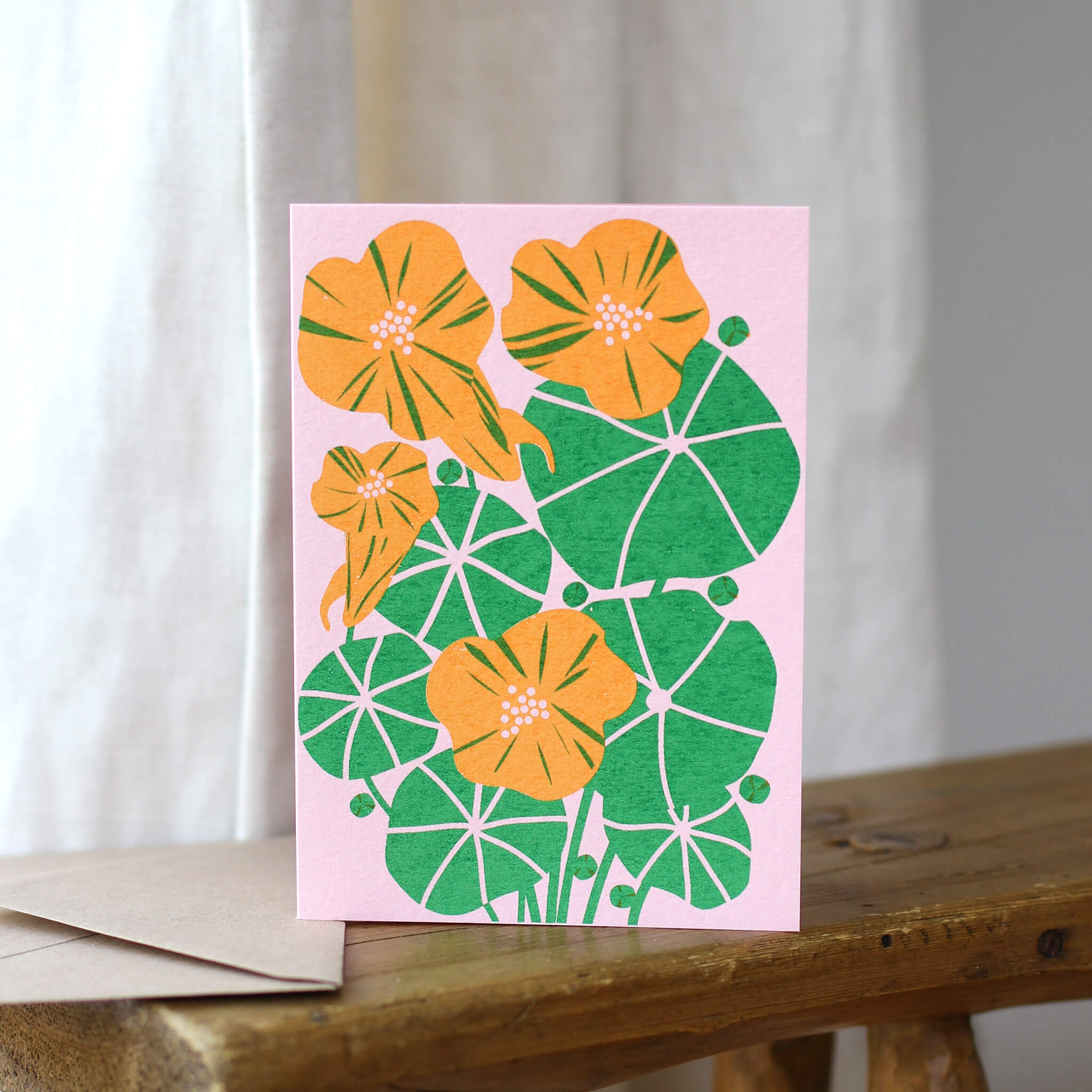 Nasturtiums card by Pirrip Press