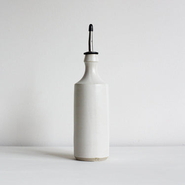 Ceramic oil bottle by Clare Spindler - Matte White