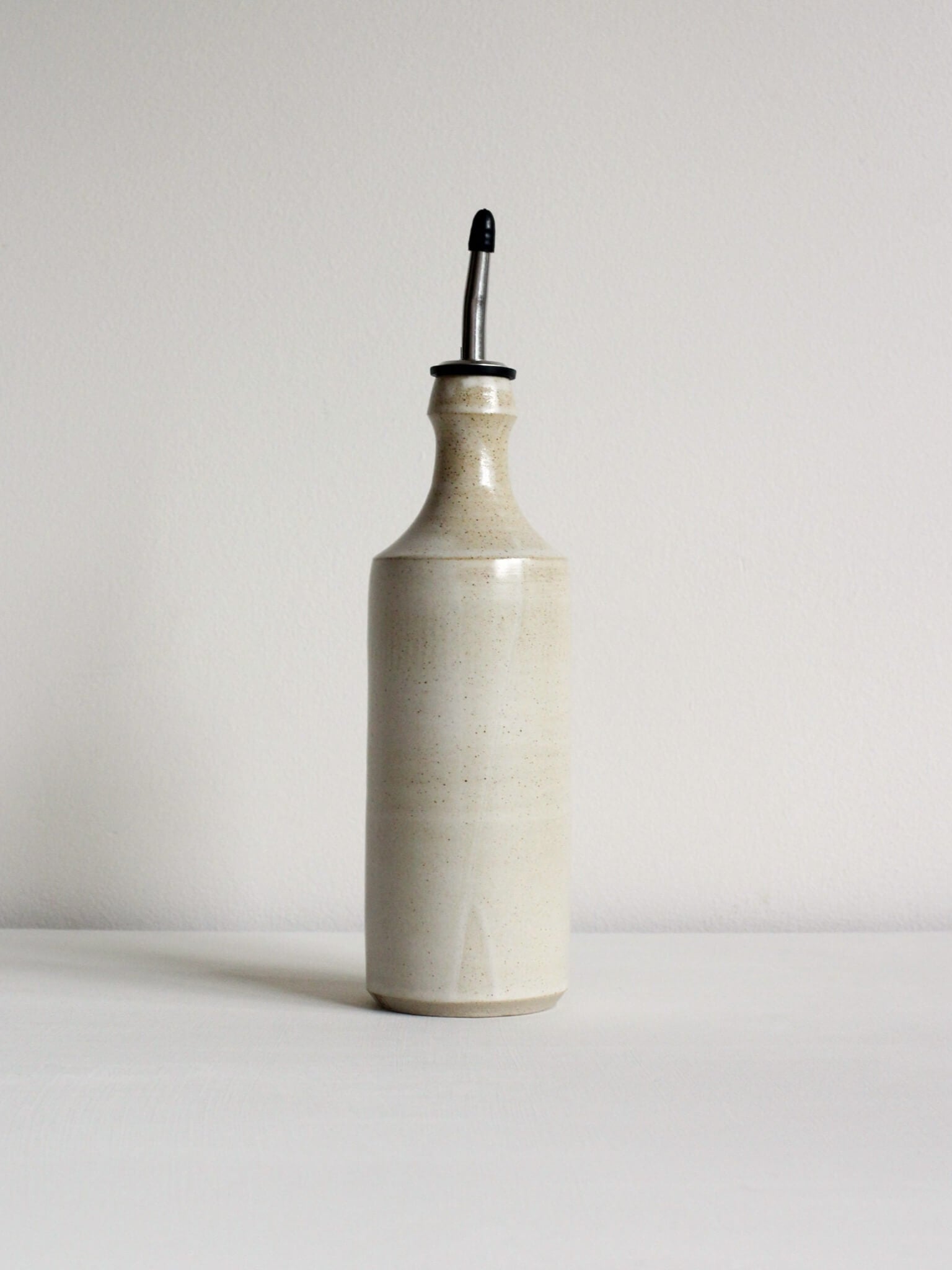 Ceramic oil bottle by Clare Spindler - Oatmeal