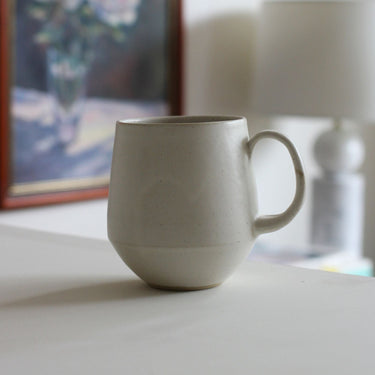 Large white ceramic mug by Clare Spindler