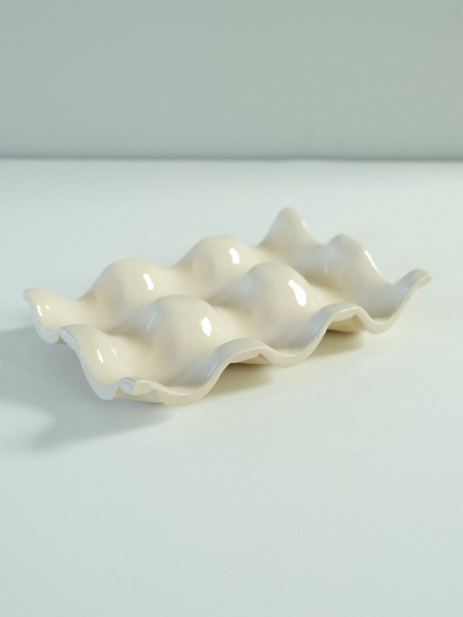 Ceramic egg holder made by Eleanor Torbati
