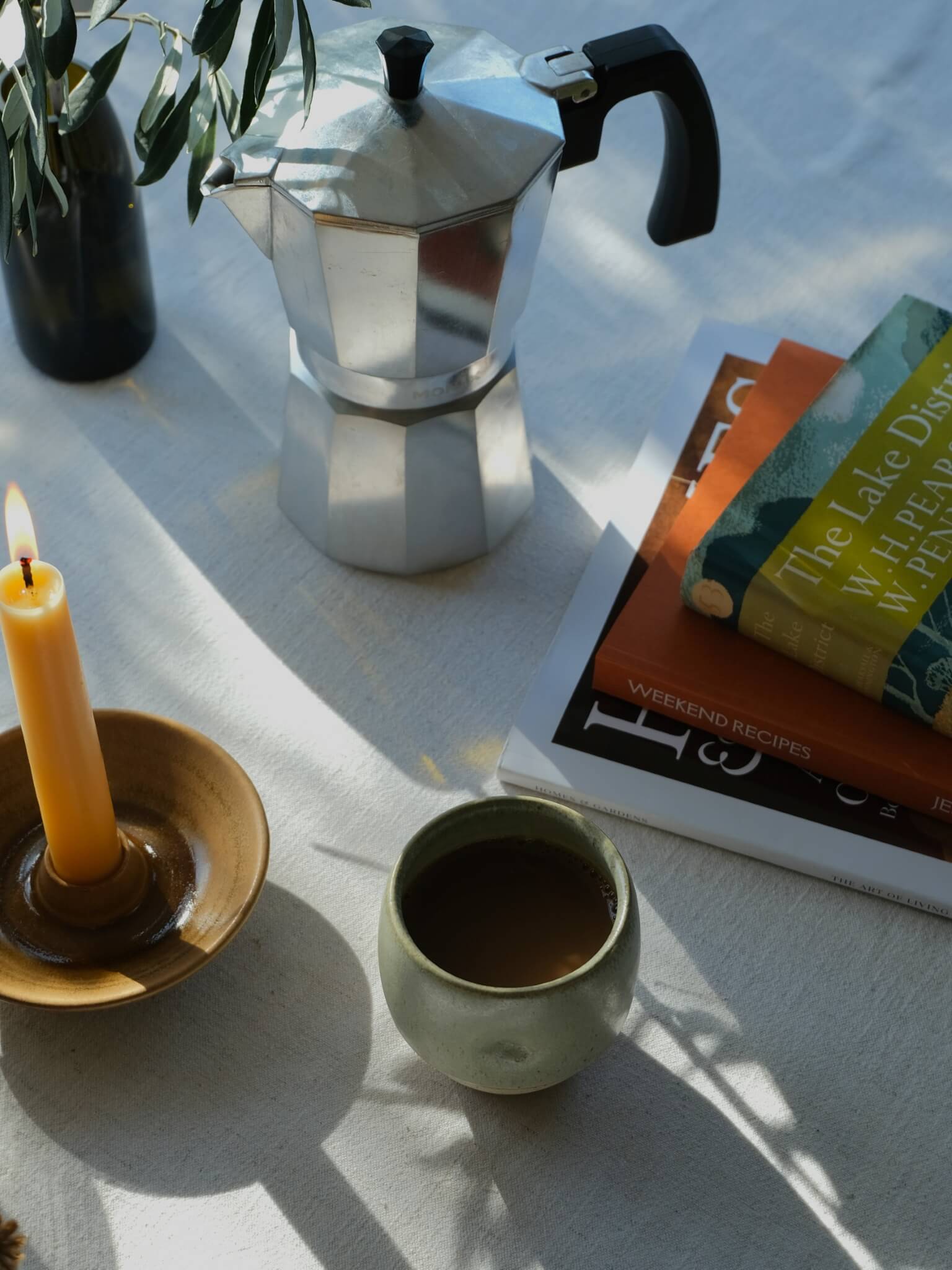 Dimple cup with seafoam glaze, made by Florence Ceramics