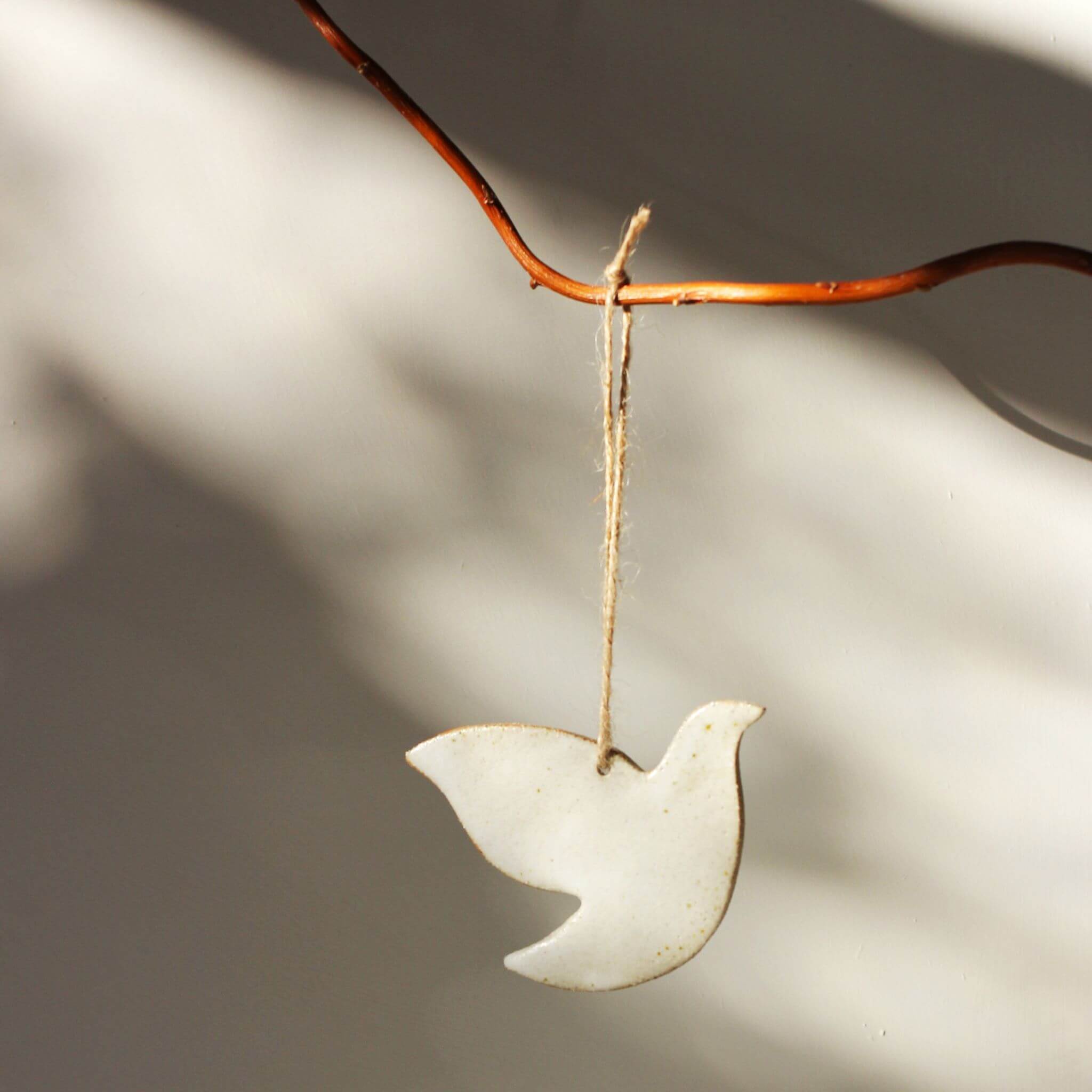 FLORENCE CERAMICS Ceramic Dove Christmas Decoration