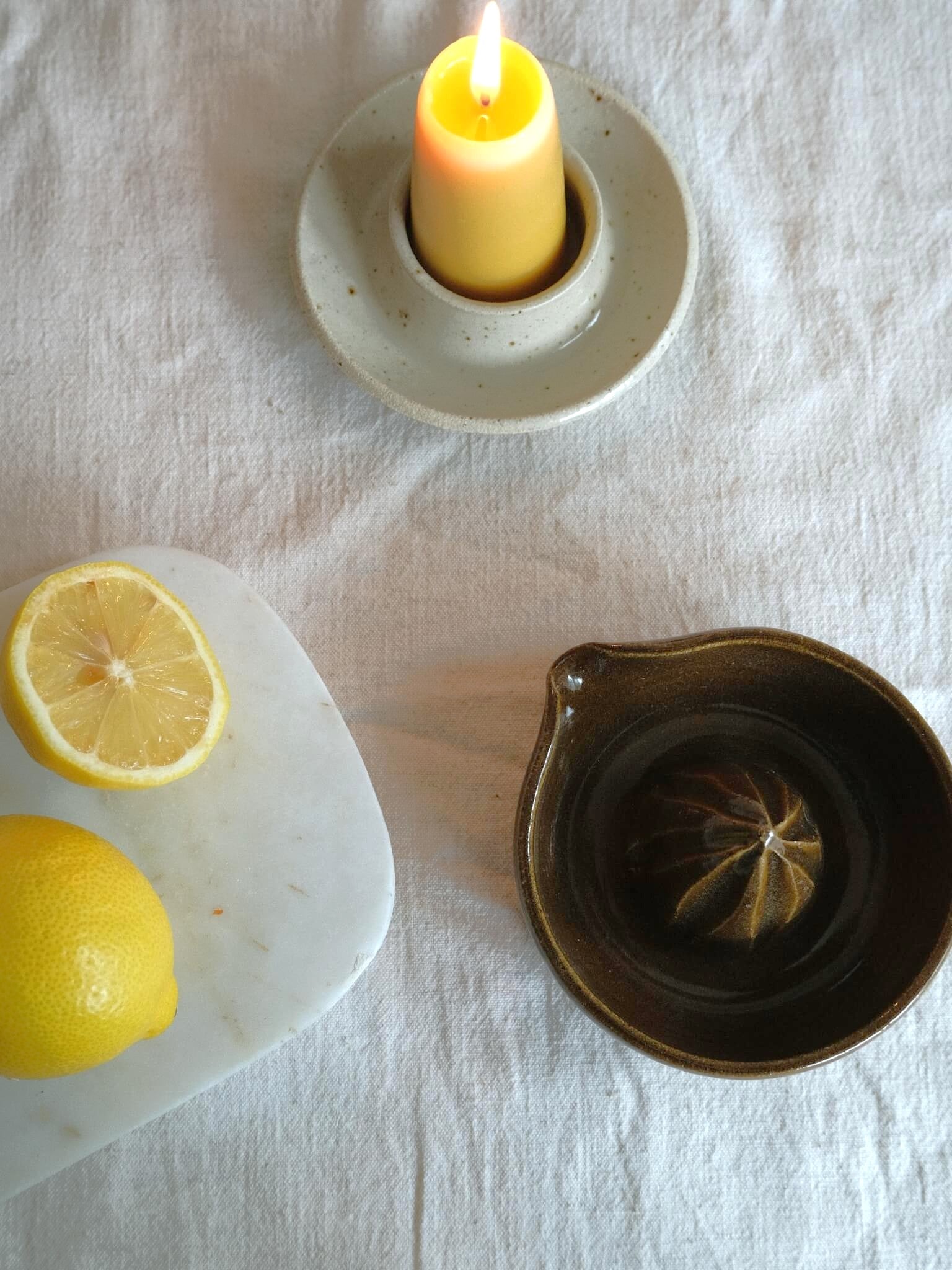 Ceramic lemon squeezer made by Hannah Burgess