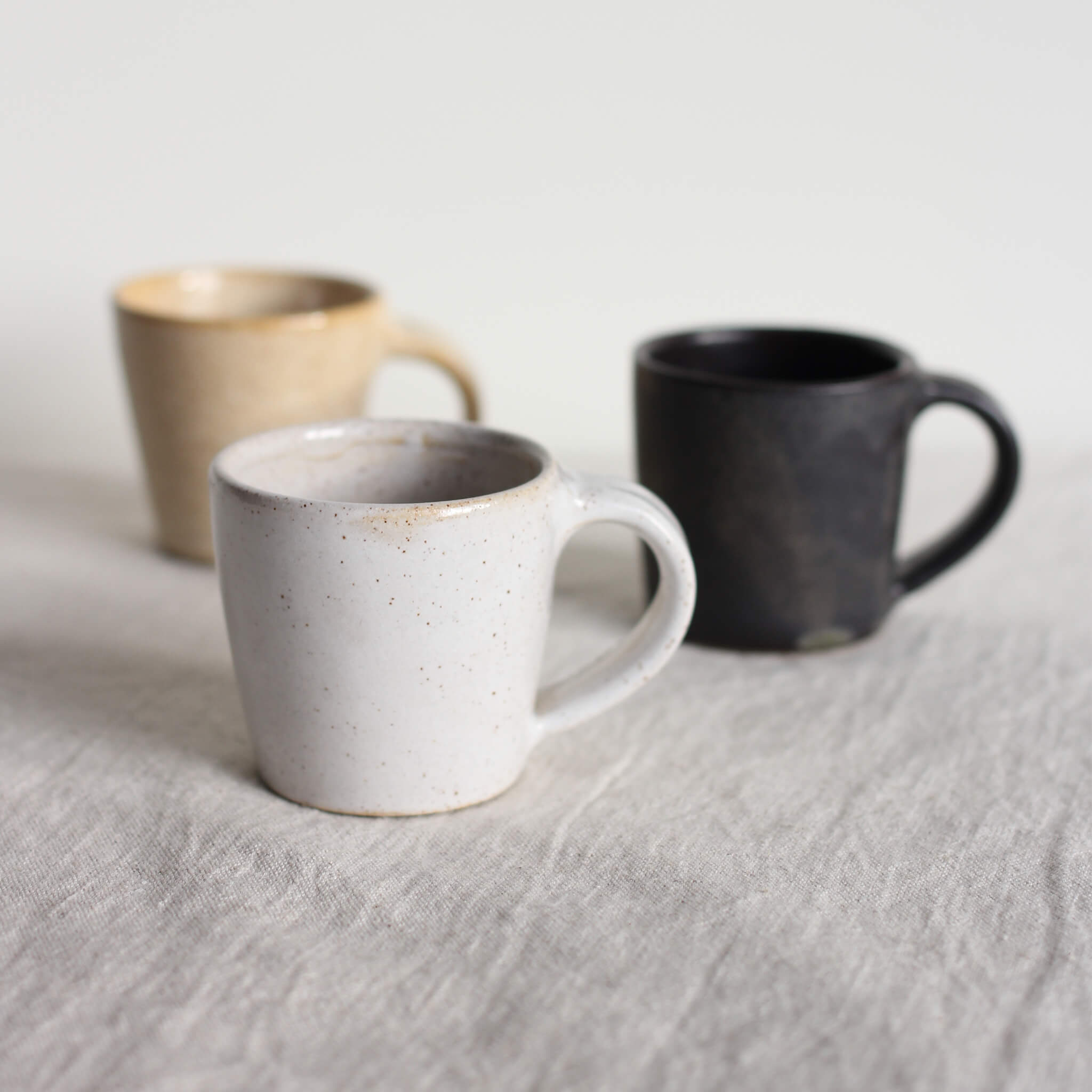 POTTERY WEST Speckled White Espresso Cup