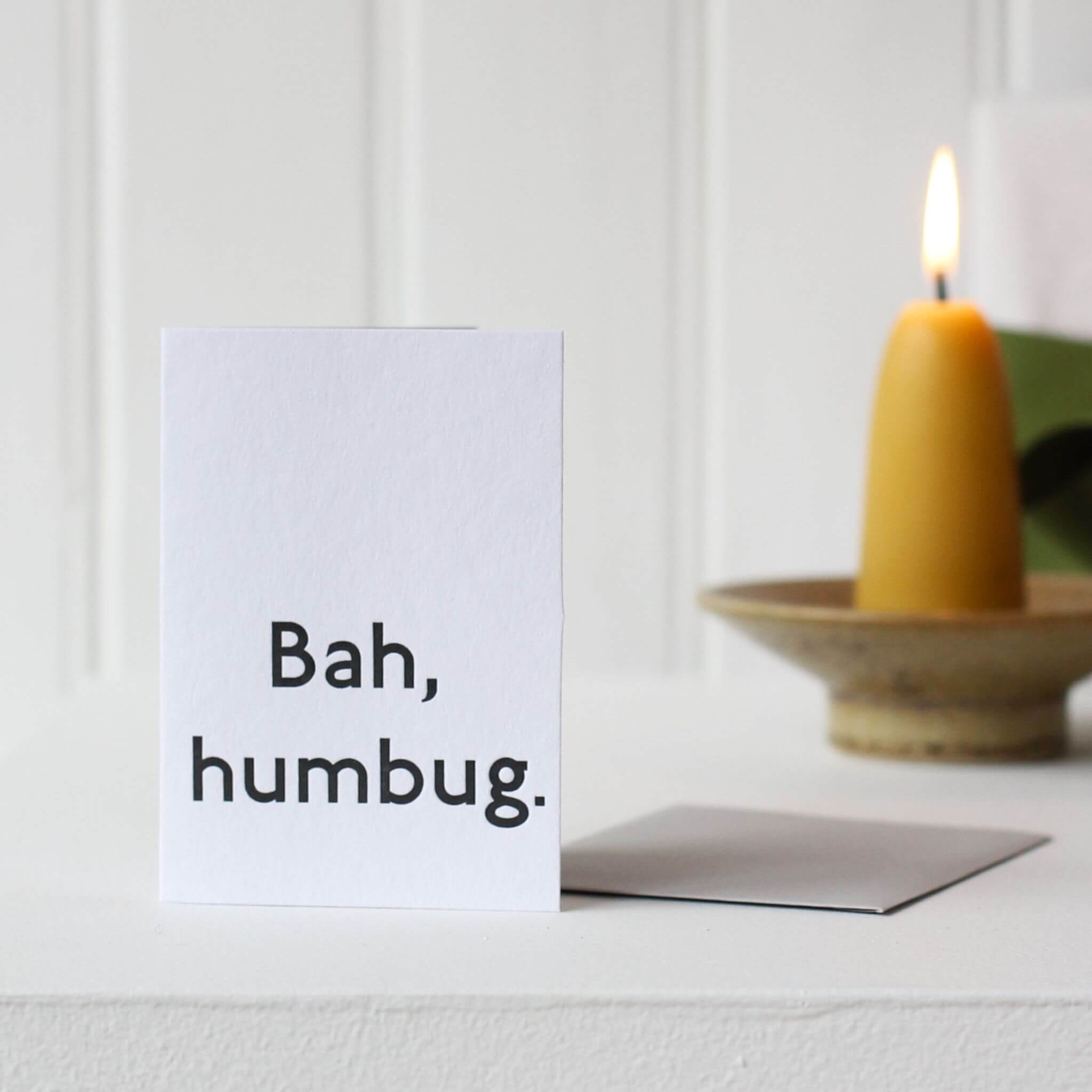 "Bah, humbug" Letterpress Christmas Card by Mabel & Co