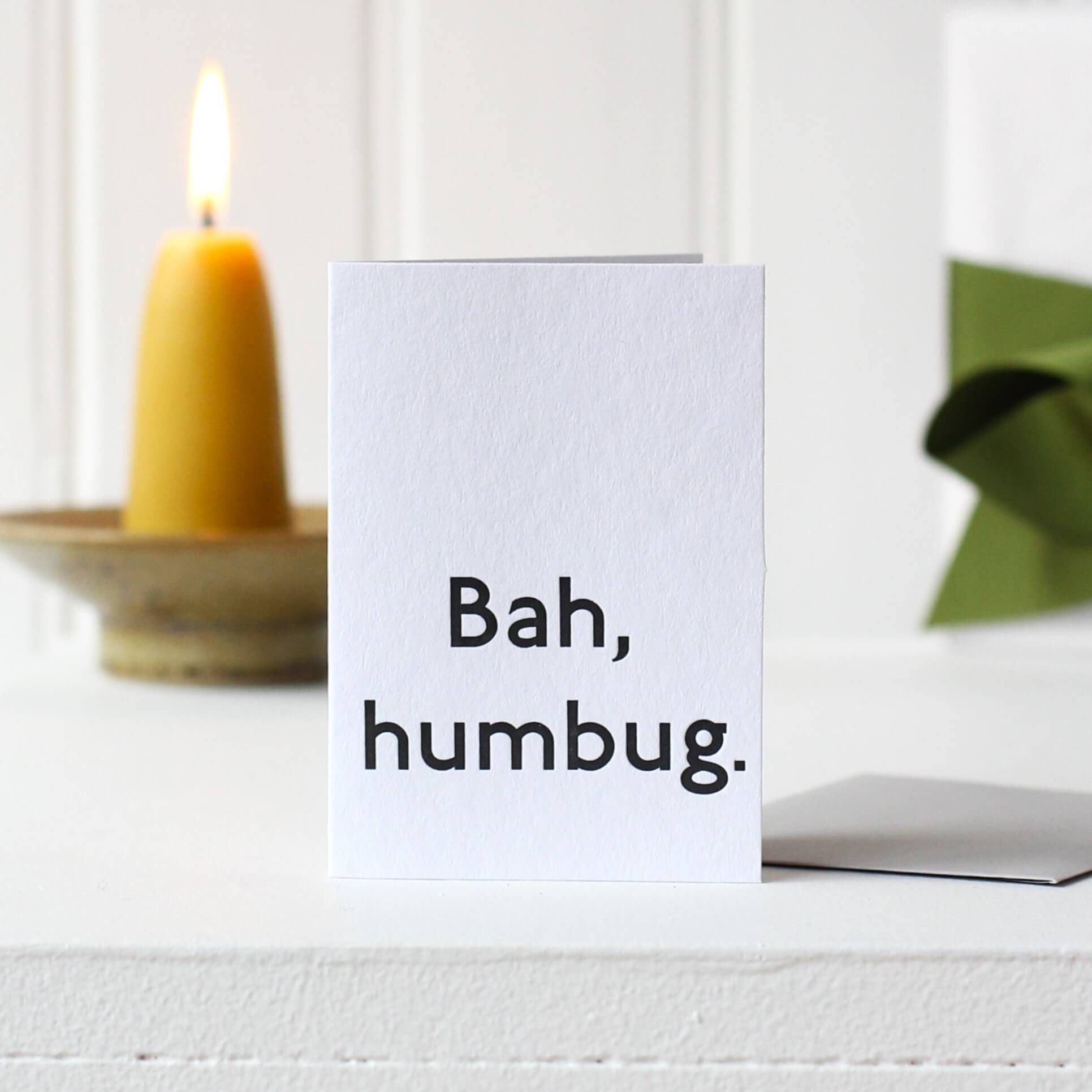 "Bah, humbug" Letterpress Christmas Card by Mabel & Co