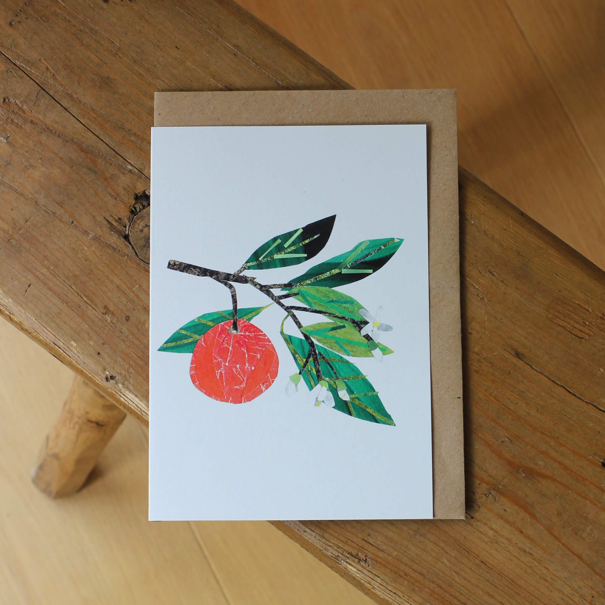 MEG FATHARLY Orange Collage Greetings Card