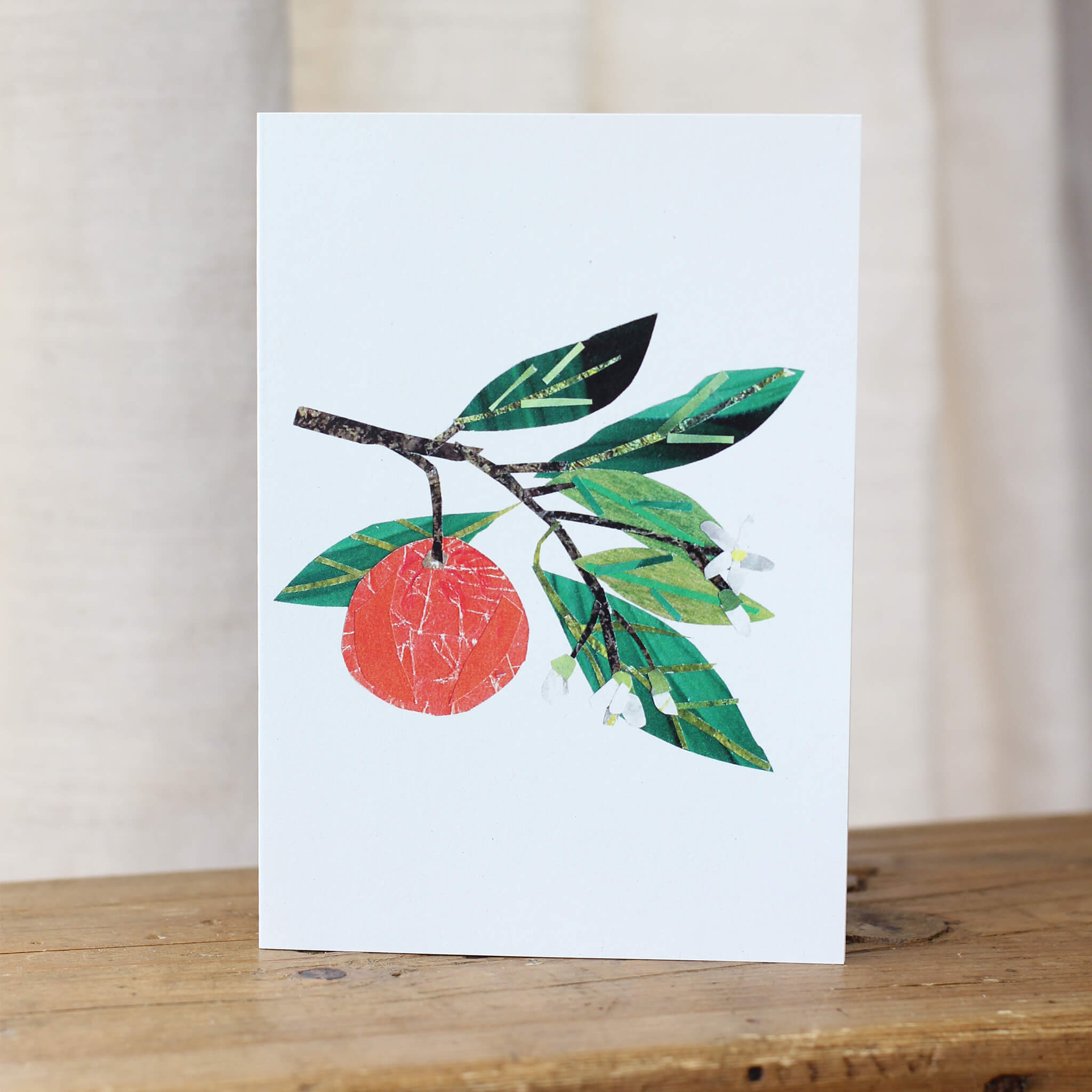 MEG FATHARLY Orange Collage Greetings Card