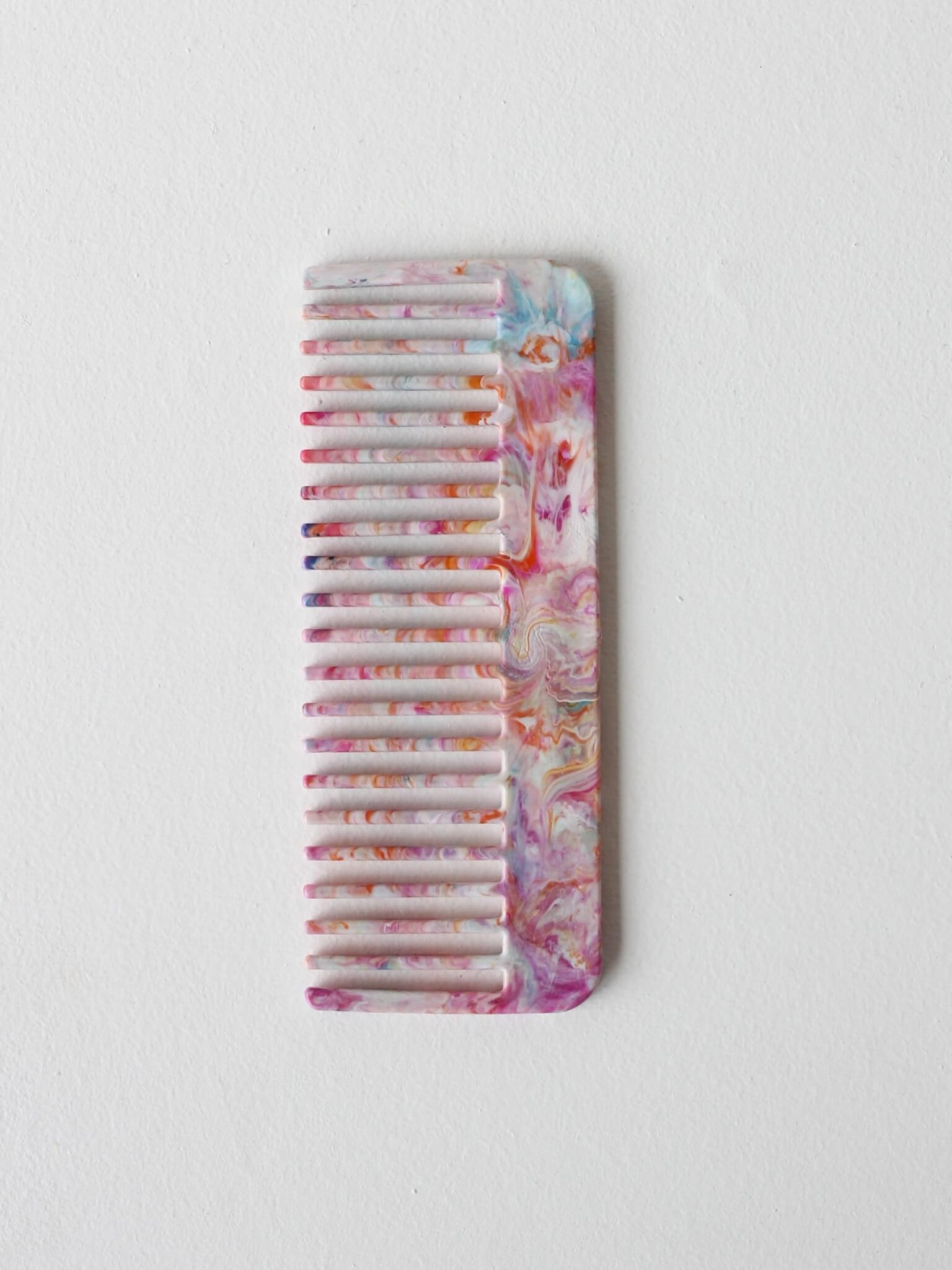 Multicolour Hair Comb made from 100% Recycled Plastic