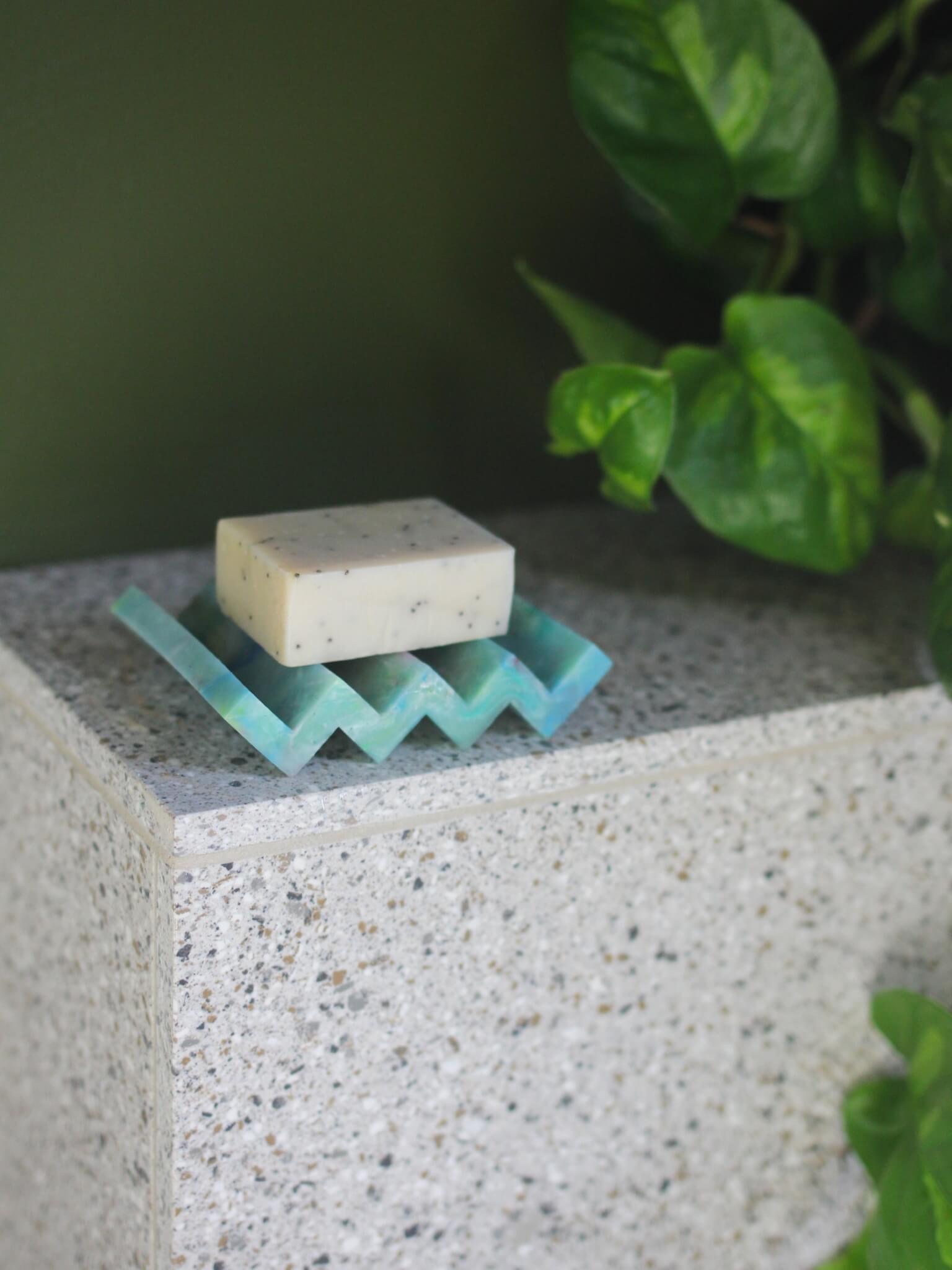 Zigzag Eco Soap Dish - Green - 100% Recycled plastic by Müll Club