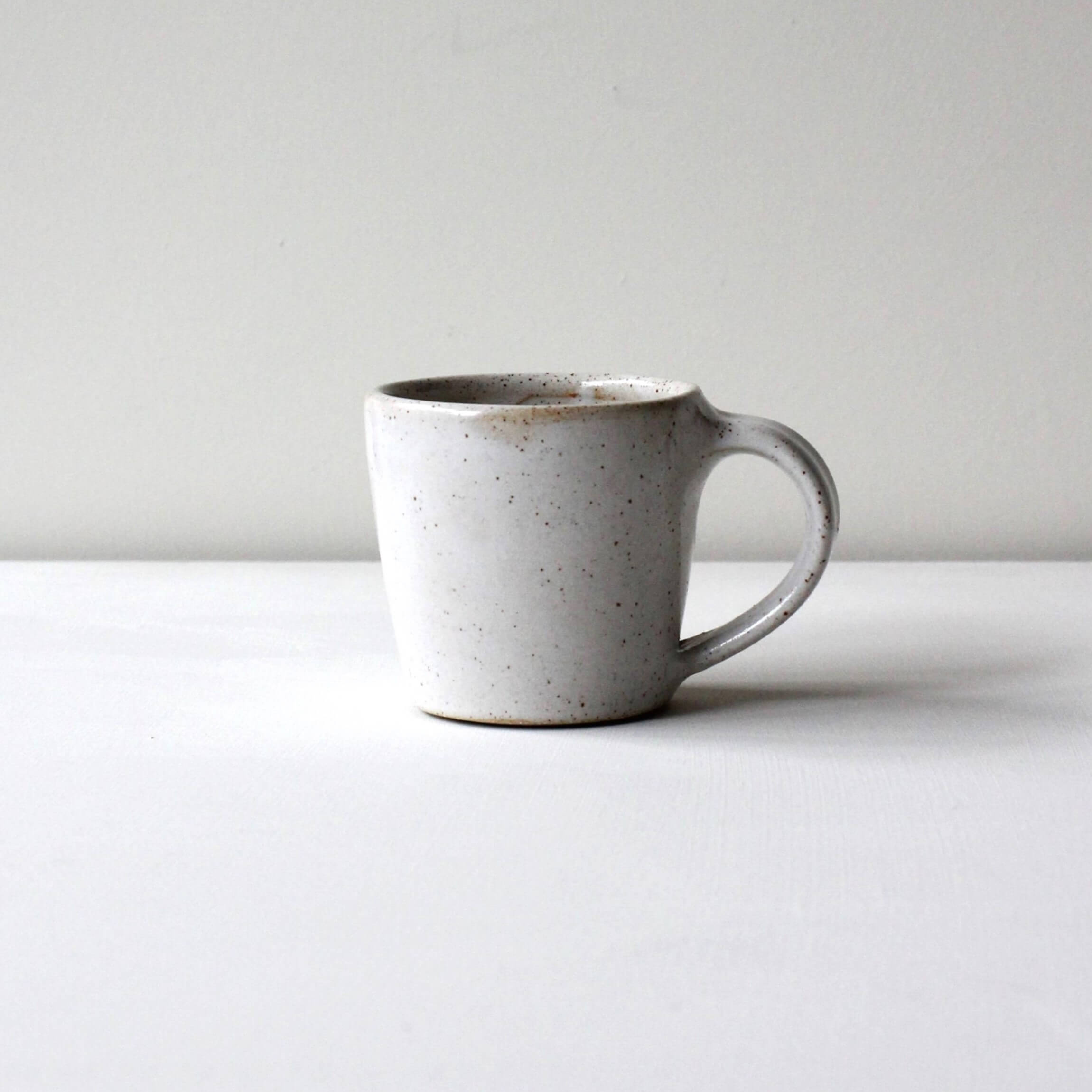 POTTERY WEST Speckled White Espresso Cup