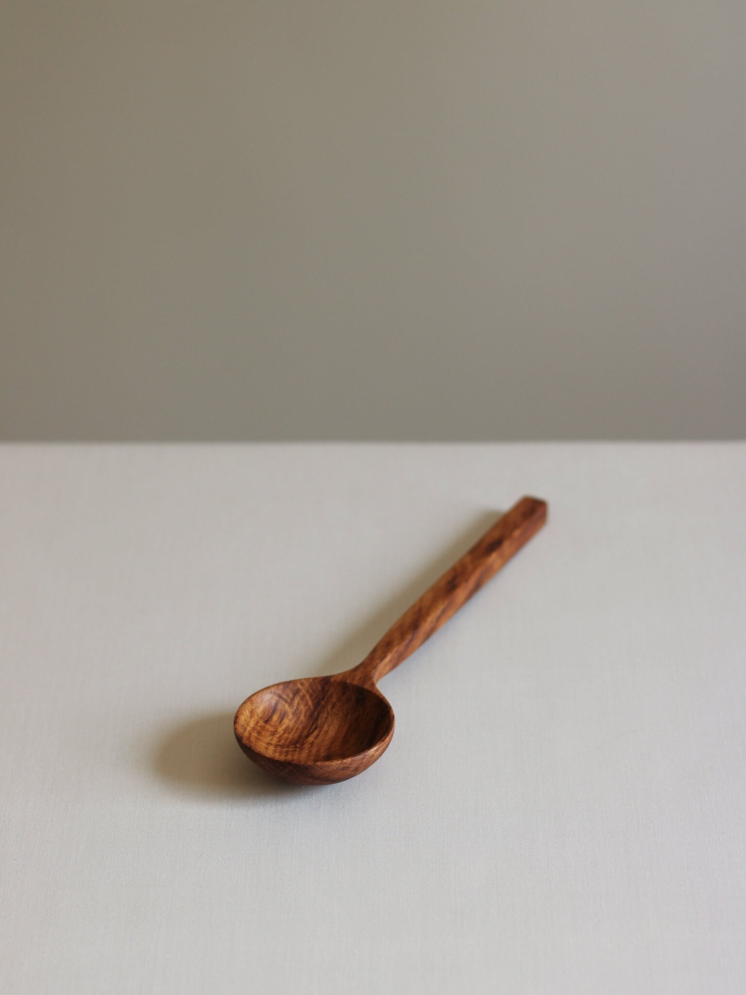 Long Brown Oak Spoon made by Selwyn House