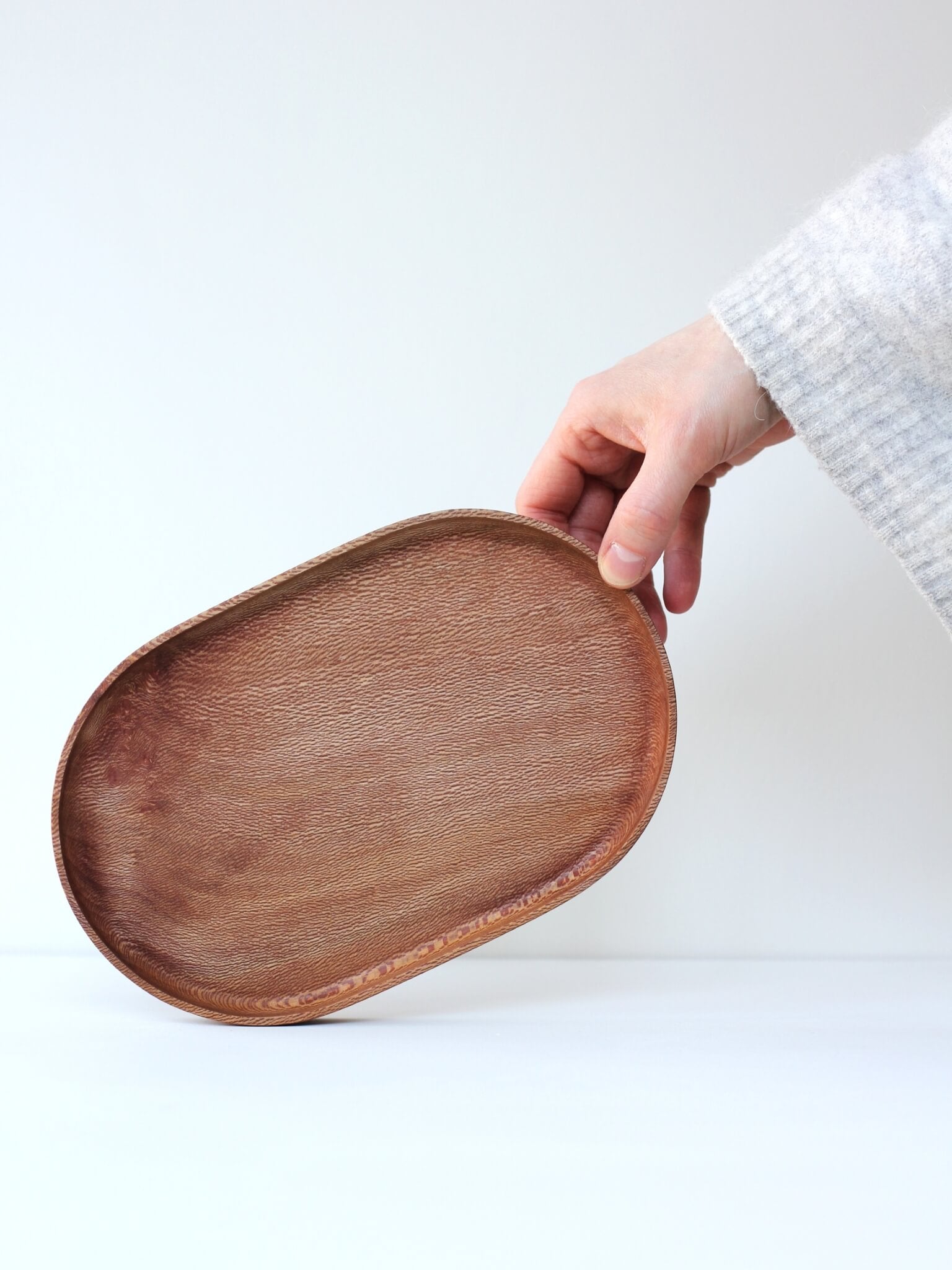 Oval tray made from London Plane wood