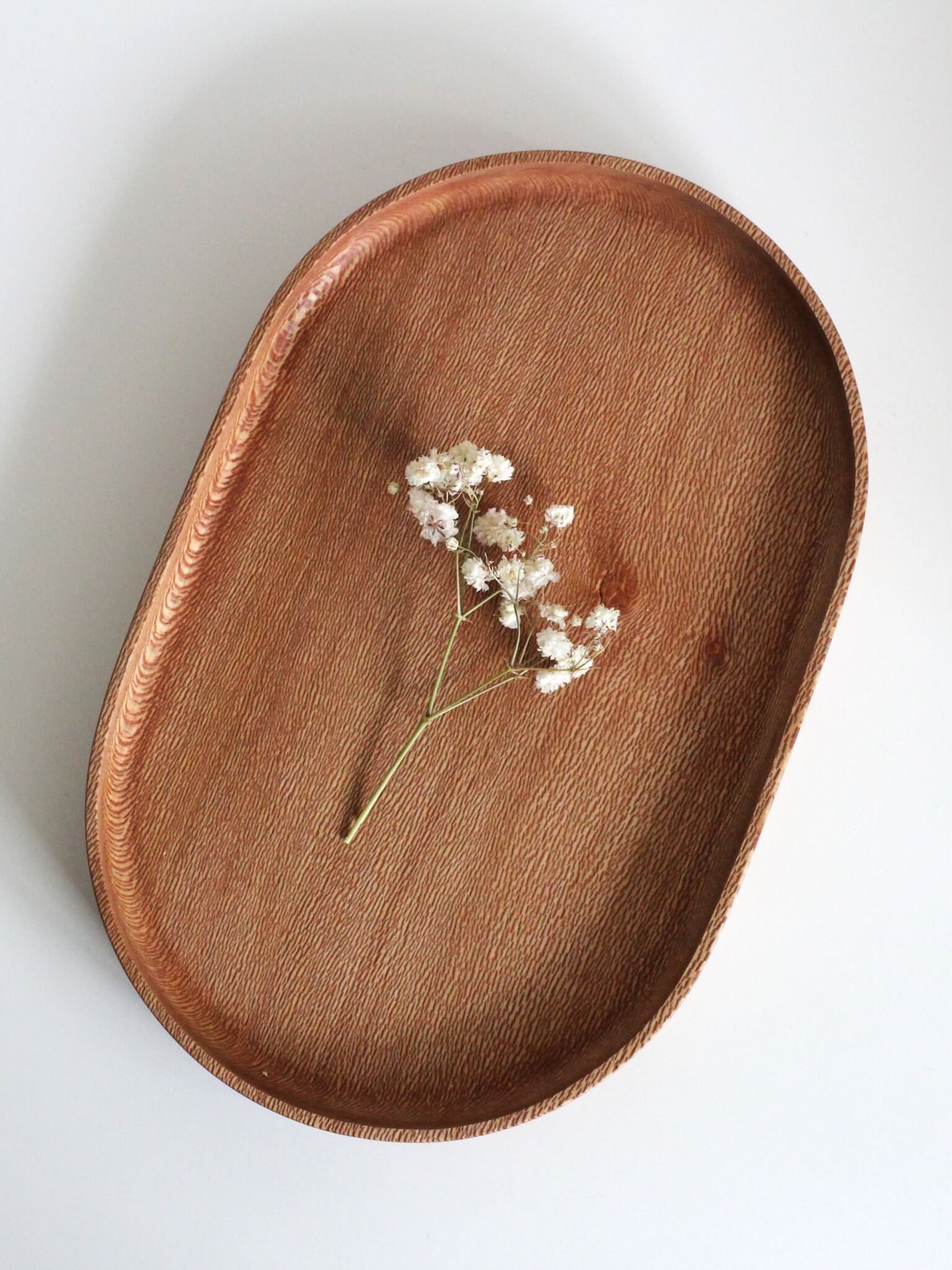 Oval tray made from London Plane wood