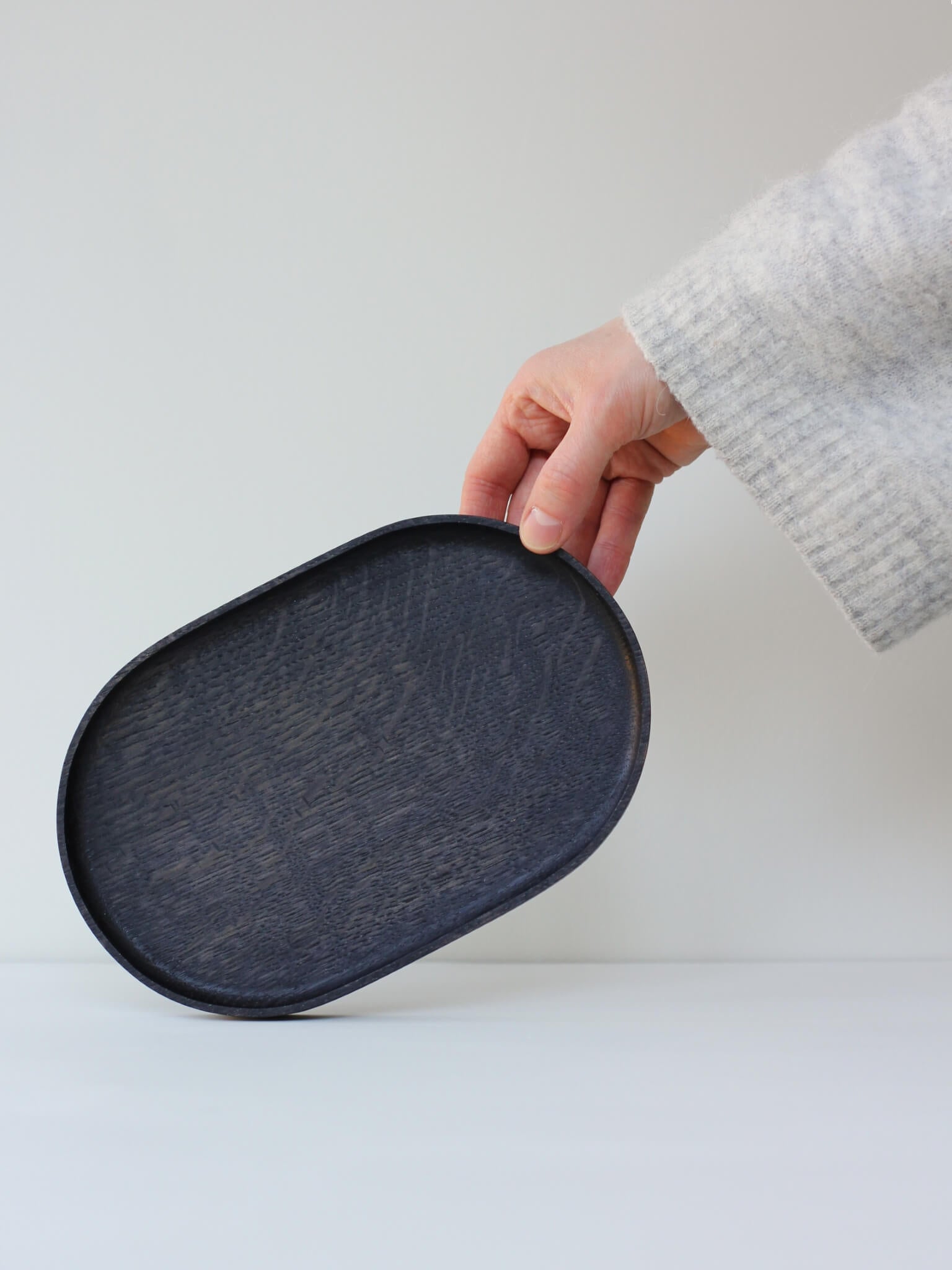 Ebonised Oak Oval Tray made by Selwyn House