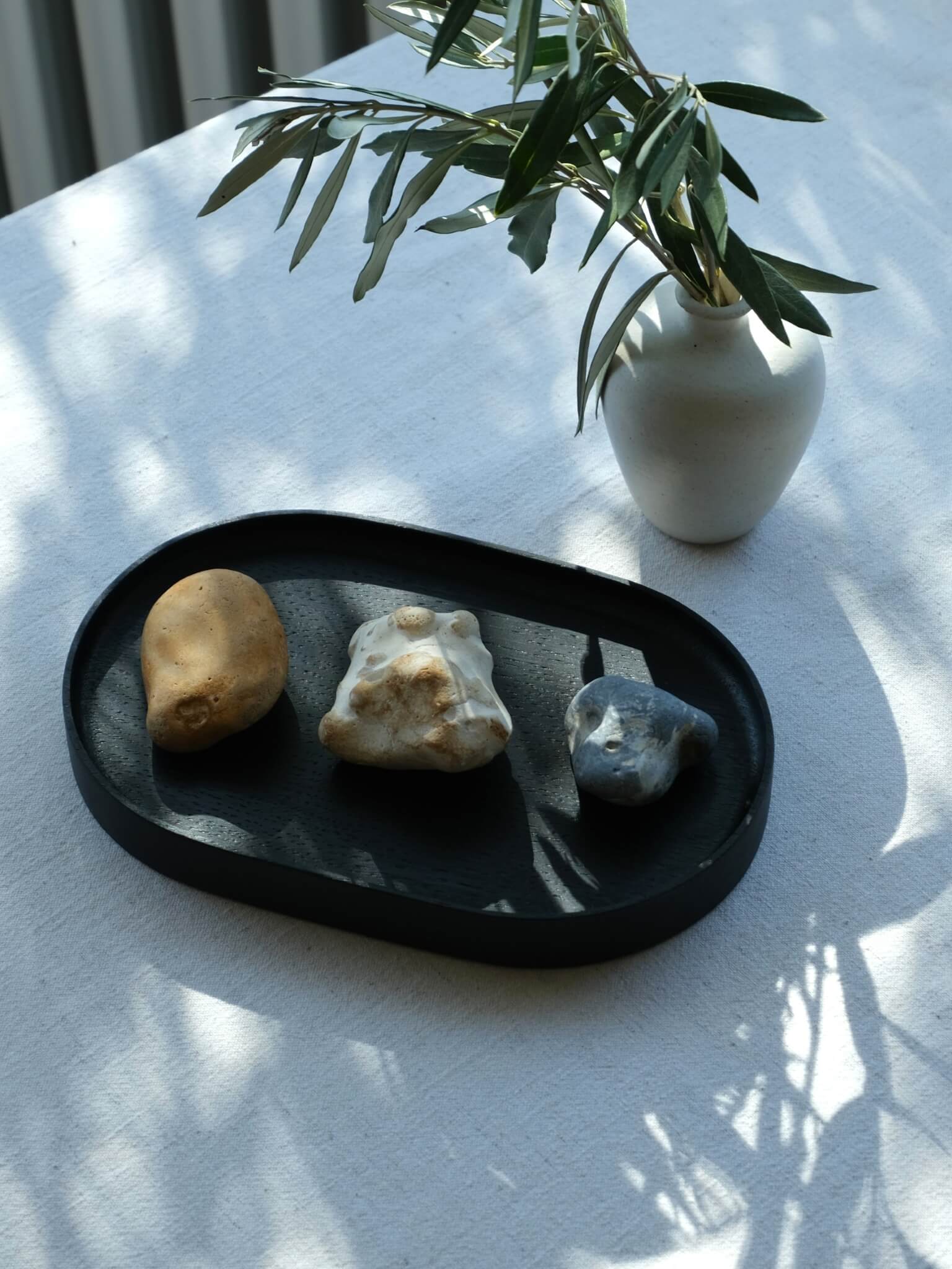 Ebonised Oak Oval Tray made by Selwyn House