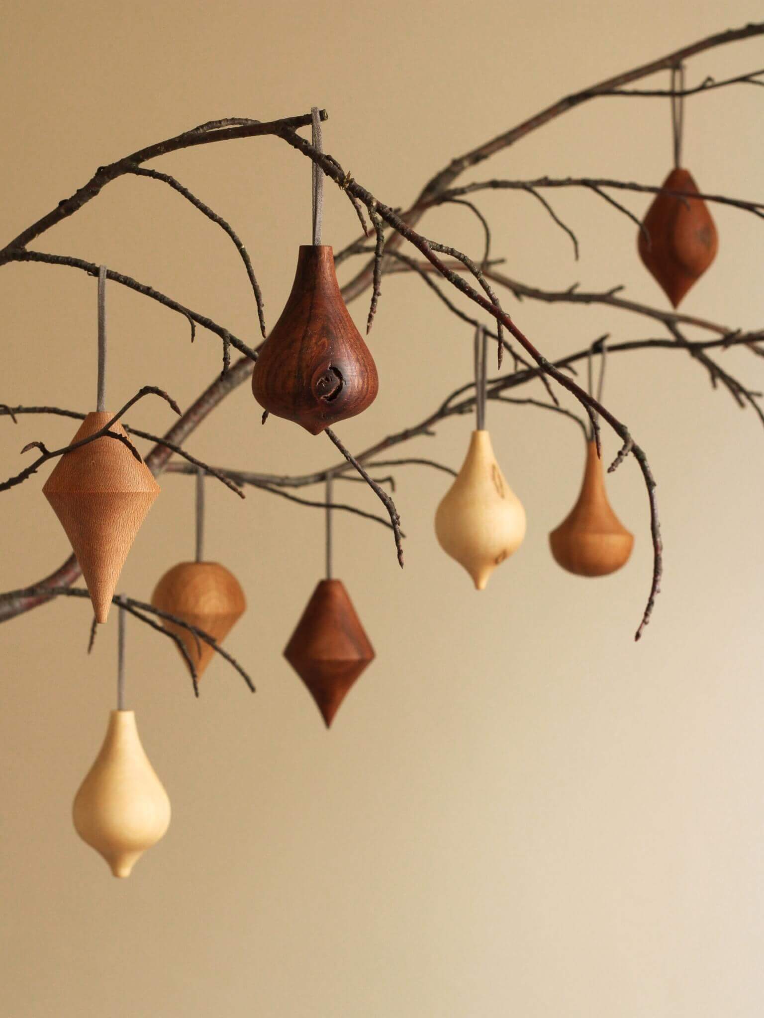 Wooden Christmas Tree Bauble handcrafted in England (Single)