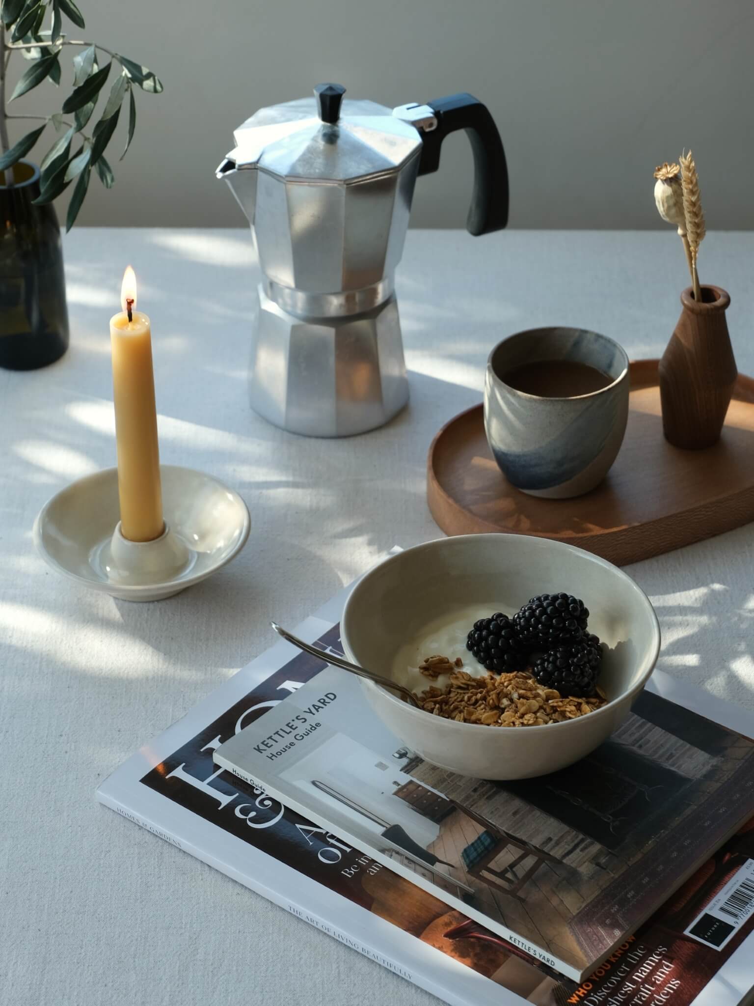 Breakfast bowl with buttermilk glaze, handmade by Sophia McEvoy