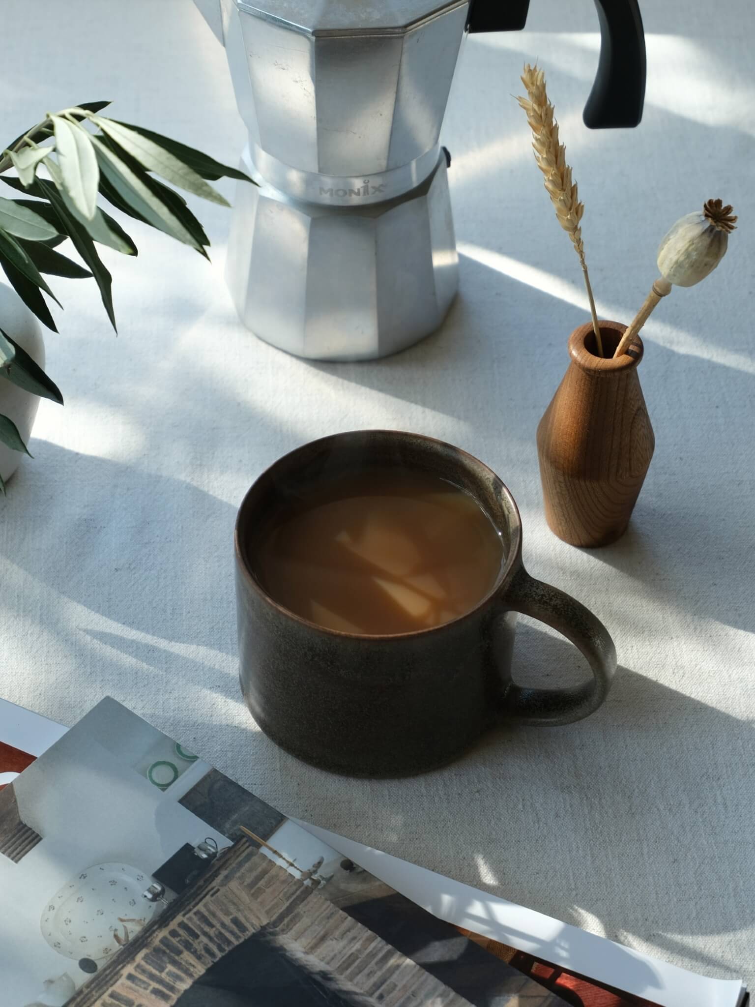 Wide ceramic mug made by Sophia McEvoy